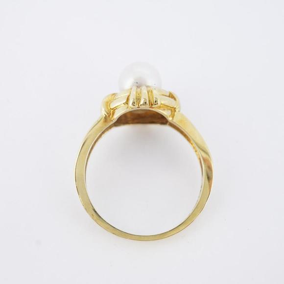 Tiffany Ring K18YG Yellow Gold Pearl Ladies - Picture 7 of 11